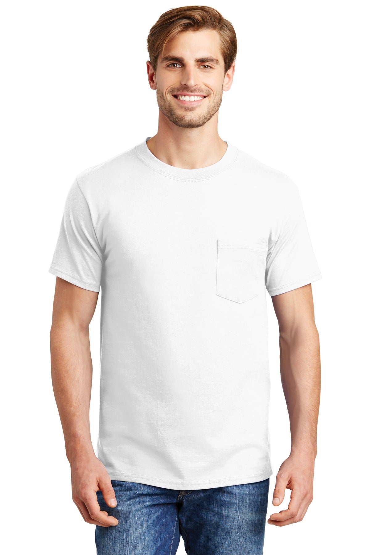 Hanes® Beefy-T® - Camiseta 100% algodón con bolsillo. 5190