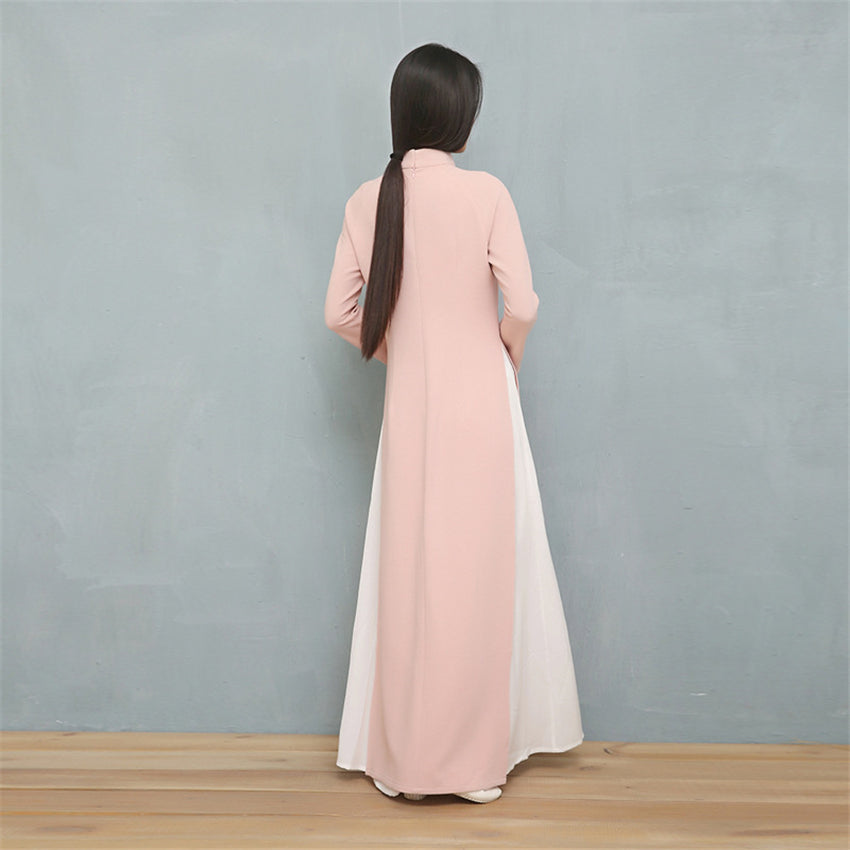 Graceful Dress for Women 2022 News AO Dai Cheongsam Vietnam Style Design Qipao image 5