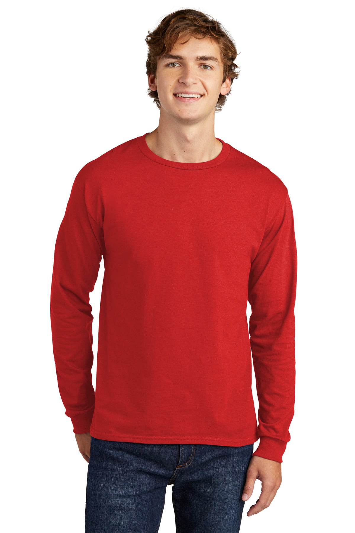 Camiseta de manga larga 100 % algodón Essential-T de Hanes® 5286
