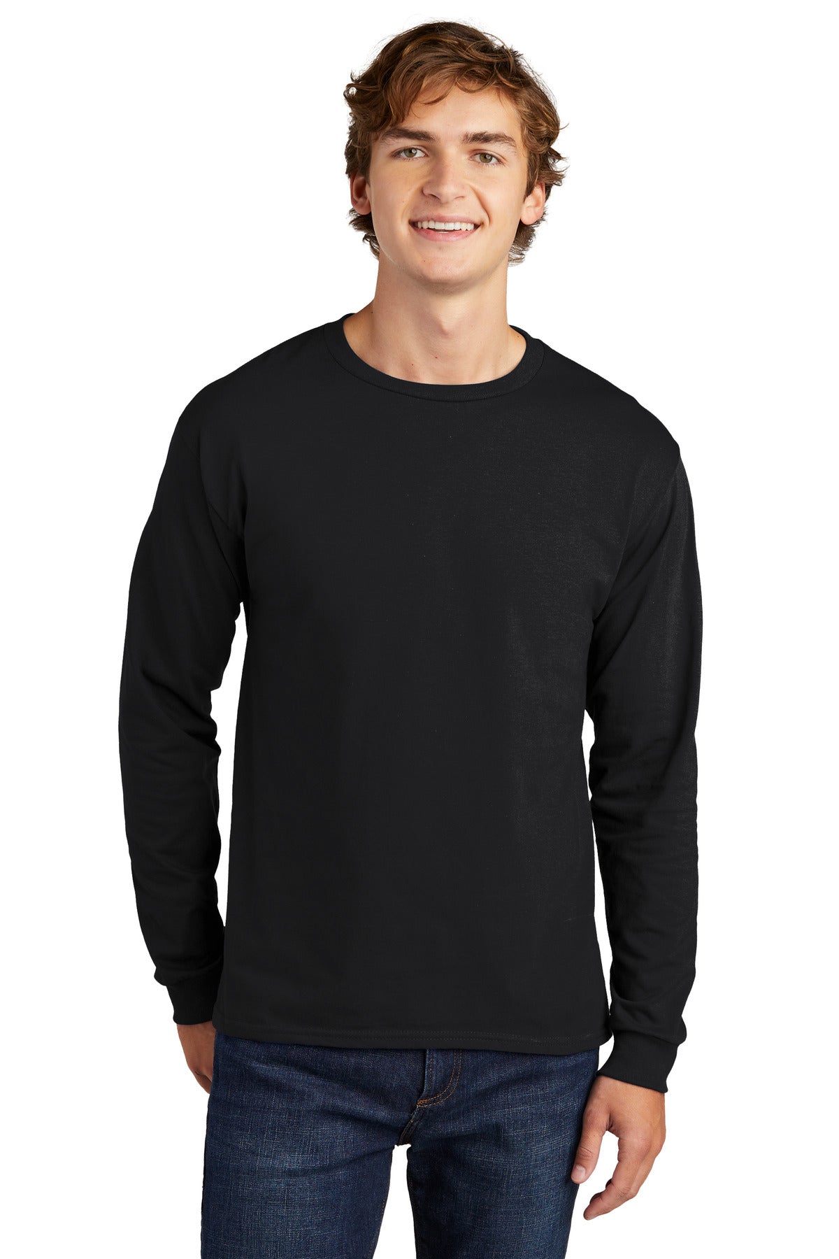Camiseta de manga larga 100 % algodón Essential-T de Hanes® 5286