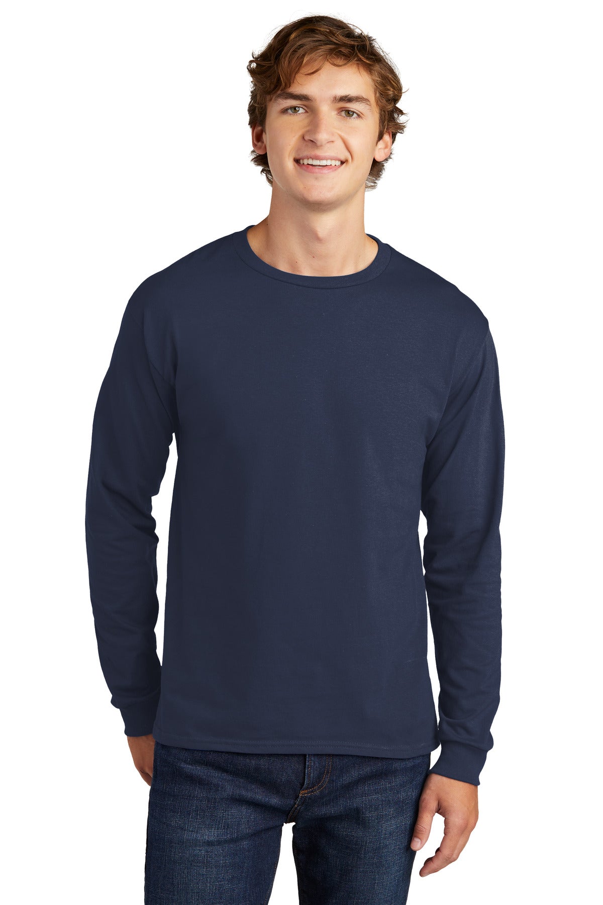 Camiseta de manga larga 100 % algodón Essential-T de Hanes® 5286