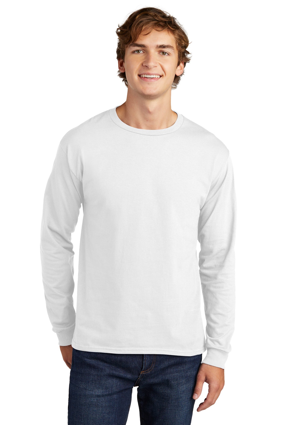 Camiseta de manga larga 100 % algodón Essential-T de Hanes® 5286
