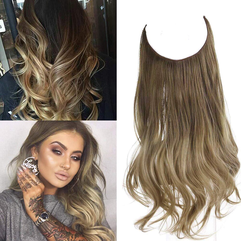 SP Highlights Hair Extensions Stealth Line Gold/Brown Adjustable Transparent He image 11