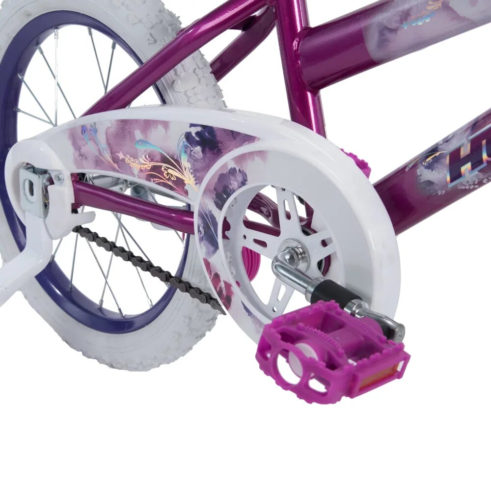 16 In. Sea Star Girl Kids Bike, Metallic Purple Comfortable Grips, and Crushed image 5