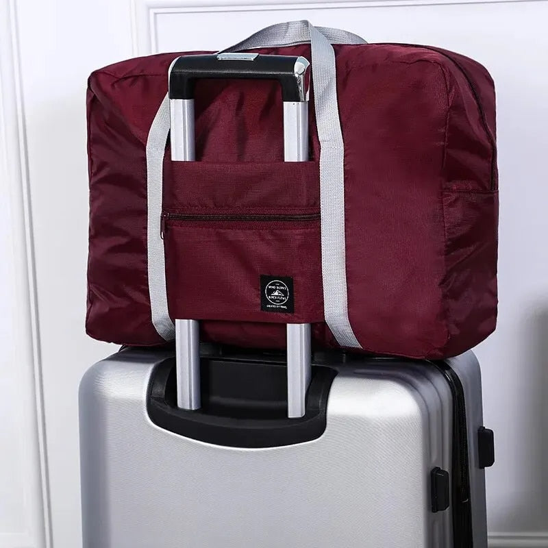 1Pc Red/Navy/Green Multifunctional Folding Travel Bag Single Shoulder Hand Lugg image 7