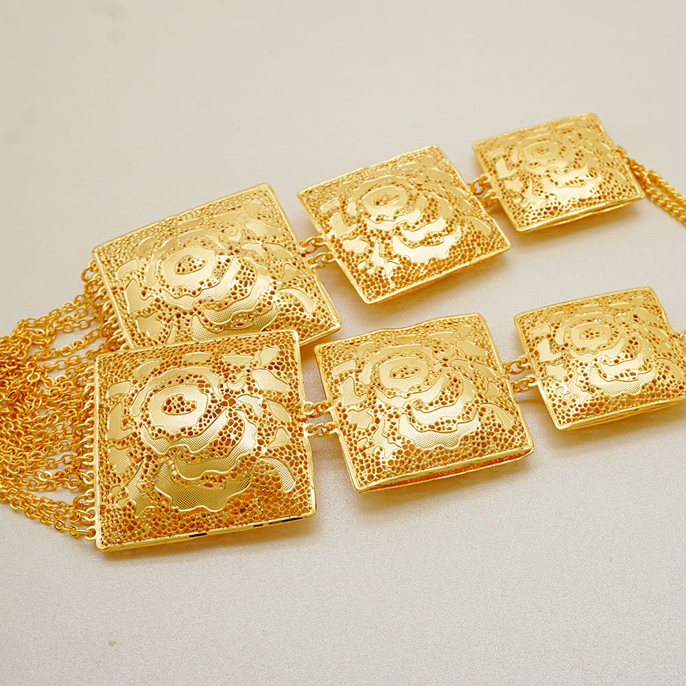 Fashion Gold Color Ethiopian Jewelry Set Bride Dubai Jewelry Set Wedding Arab A image 2