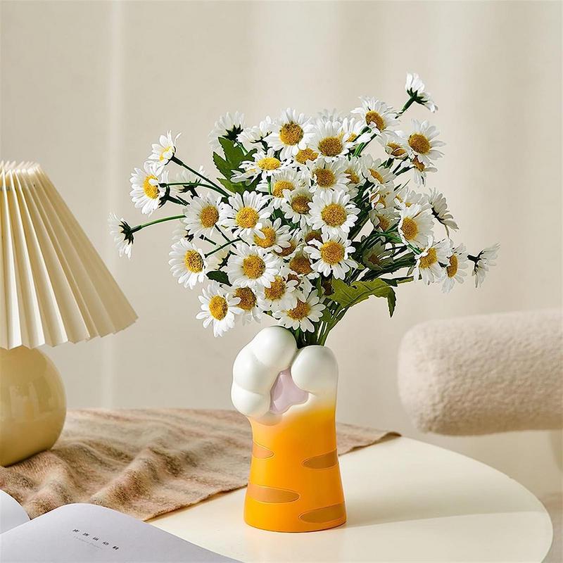 Cat Paw Vase Cute Cartoon Cat Claw Flower Vase Resin Craft Ornament Table Cente image 6