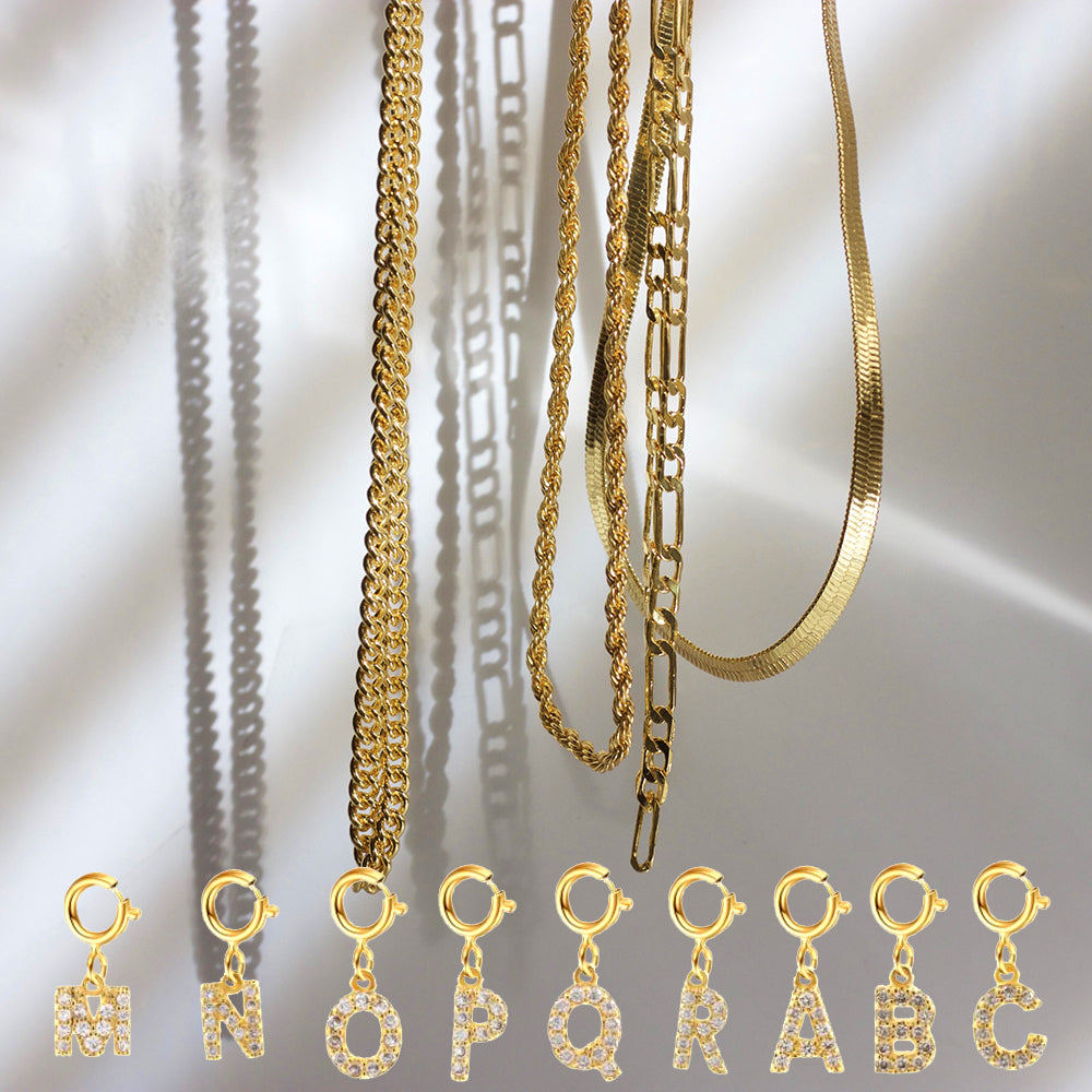 Custom Personalized diy Initial Letter Name Necklace for Women Gold color Penda image 25
