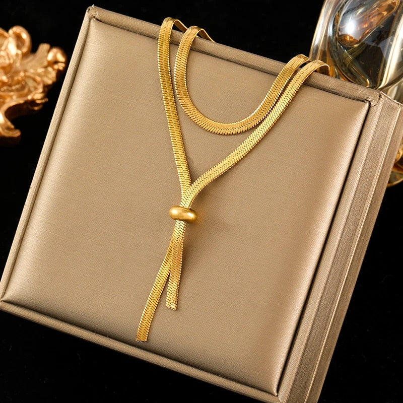 EILIECK 316L Stainless Steel Gold Color Flower Five-Leaf Clover Necklace For Wo image 11