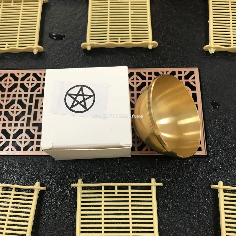 Altar Bowl Ritual Tarot Pentagram Golden Tableware Ceremony Moon Divination Ast image 9