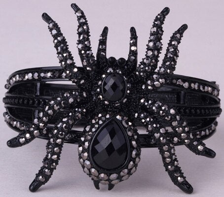 Spider bangle bracelet halloween bling jewelry gifts for women antique gold image 3