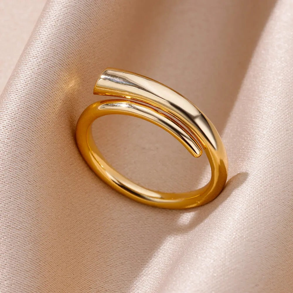 Stainless Steel Rings for Women Aesthetic Sunflower Gold Plated Wedding Couple image 32