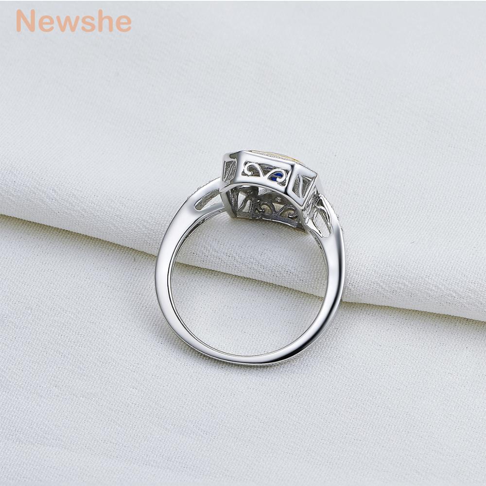 Newshe Wedding Ring Classic Jewelry Solid 925 Sterling Silver White & Gold image 2