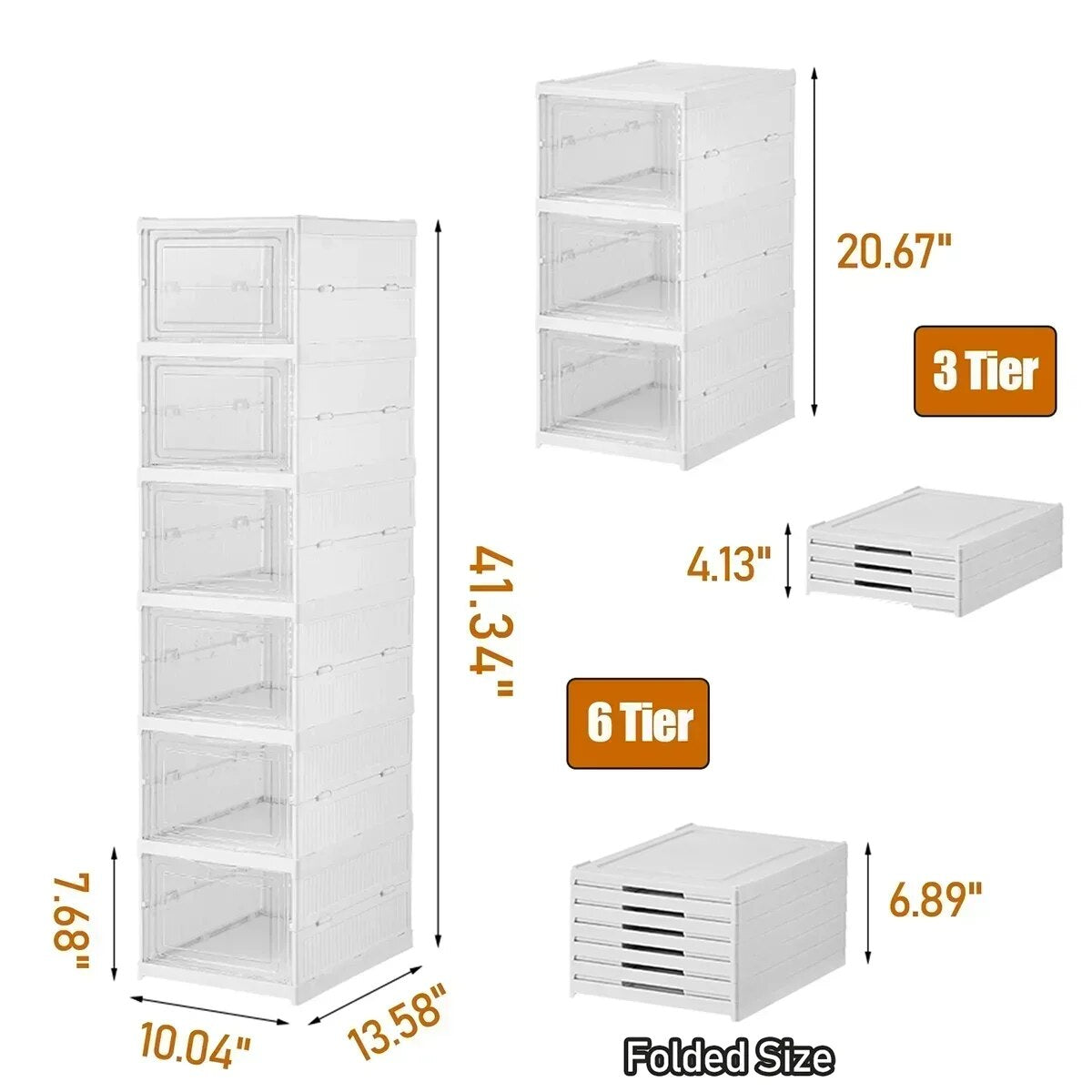 6 Layers Shoes Box Foldable Transparent Sneaker Shoe Storage Organizers Box Sta image 7