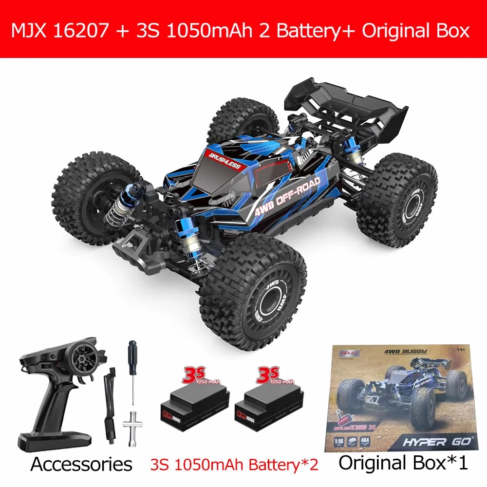 70KM/H MJX 16207 16208 1/16 RC Car Hyper Go Brushless 4WD Racing Car Electric O image 0