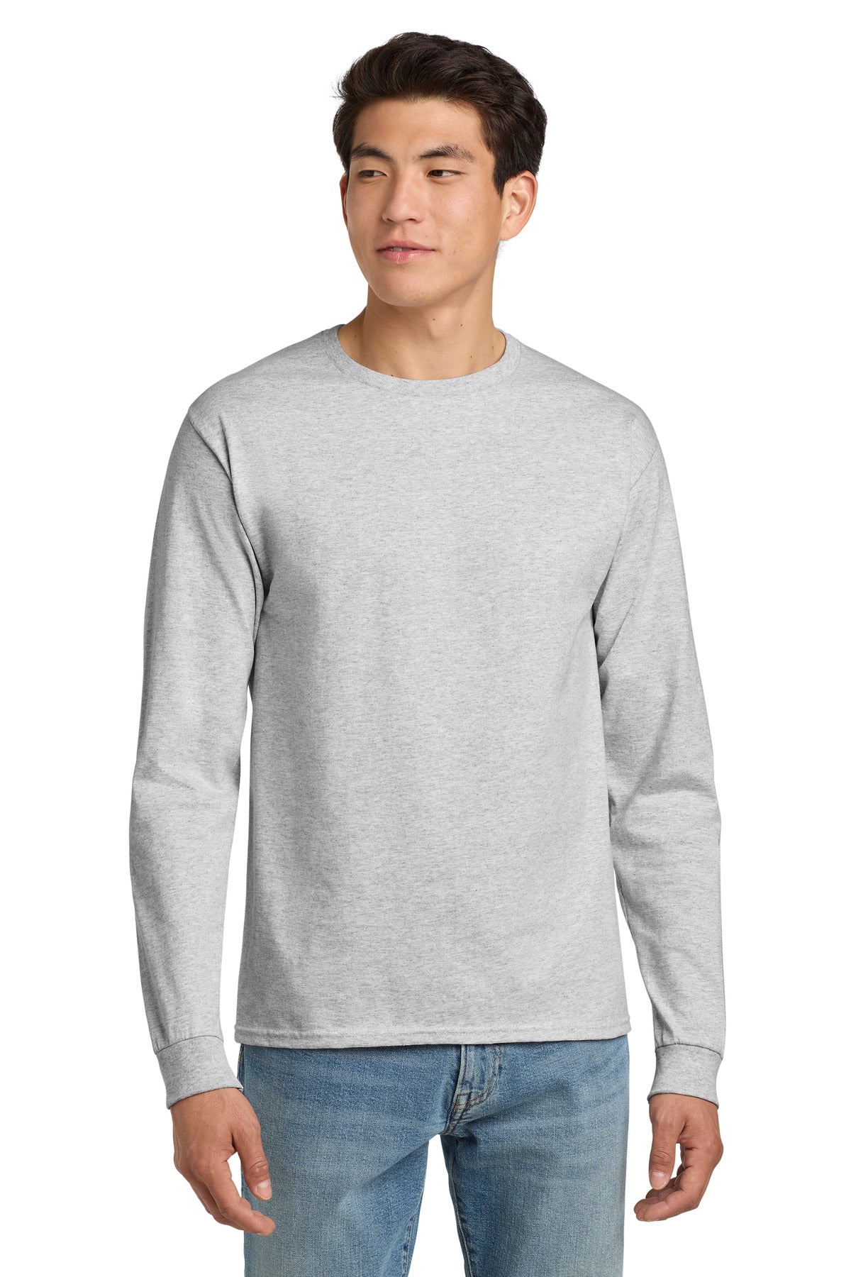 Hanes® - Camiseta de manga larga auténtica 100 % algodón. 5586