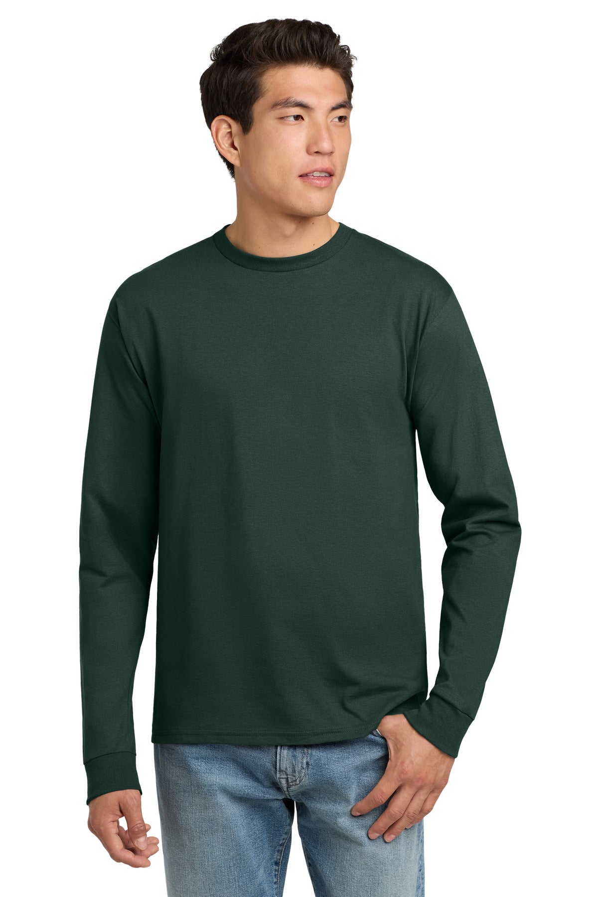 Hanes® - Camiseta de manga larga auténtica 100 % algodón. 5586