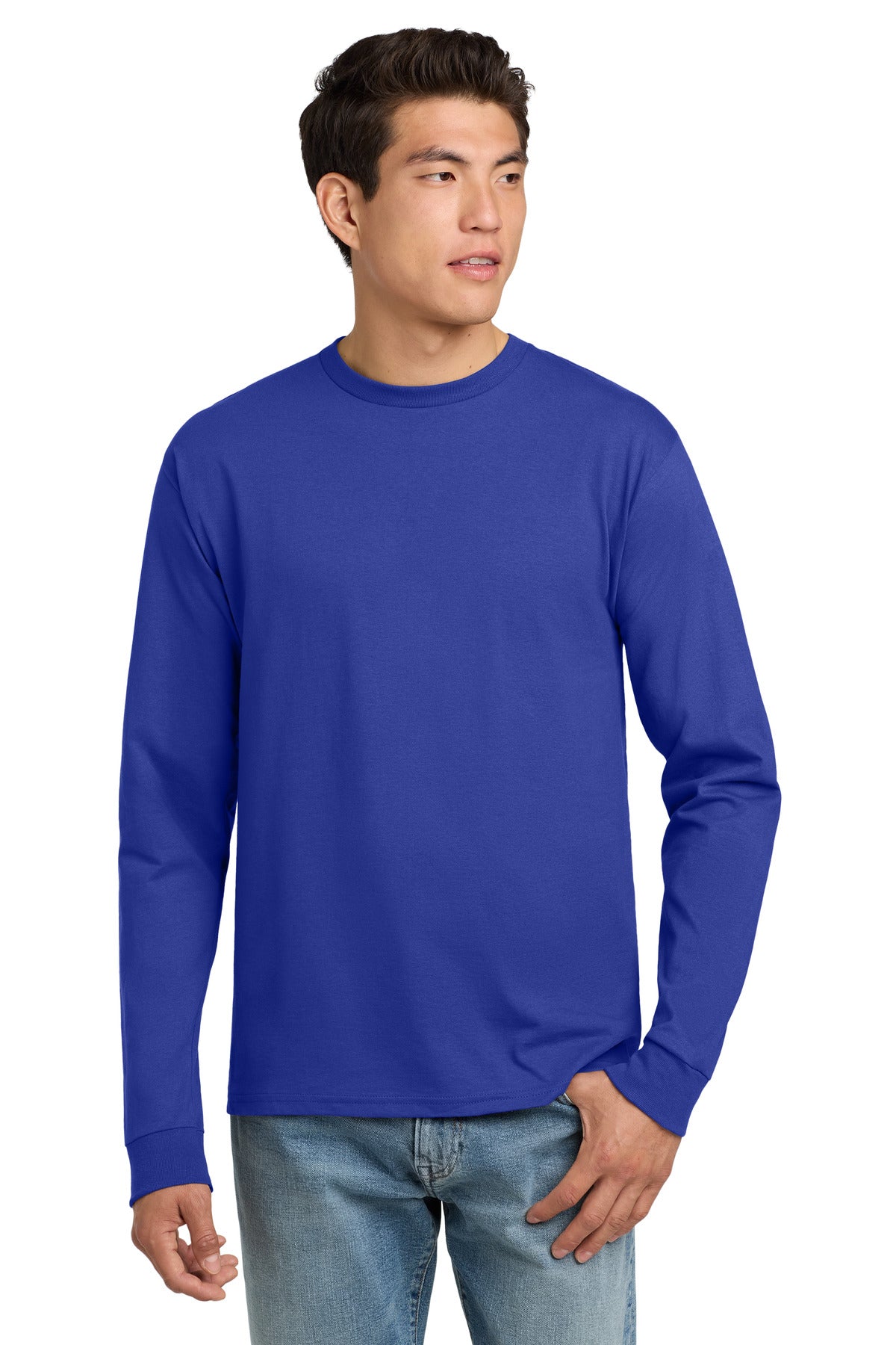 Hanes® - Camiseta de manga larga auténtica 100 % algodón. 5586