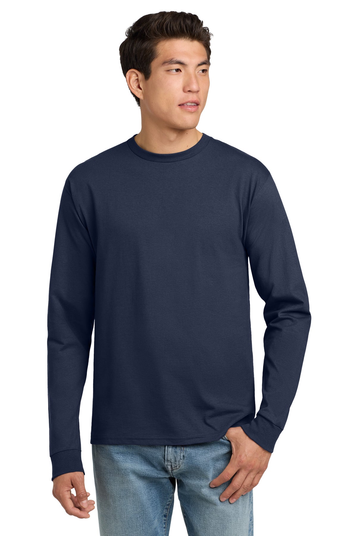 Hanes® - Camiseta de manga larga auténtica 100 % algodón. 5586