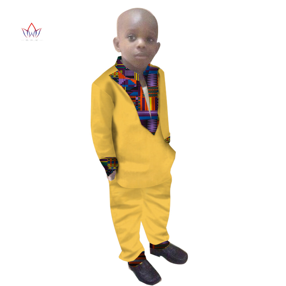 Boys Clothes African Dashiki Kids Clothing LongoingSleeves Plus Solid Color Lon image 11