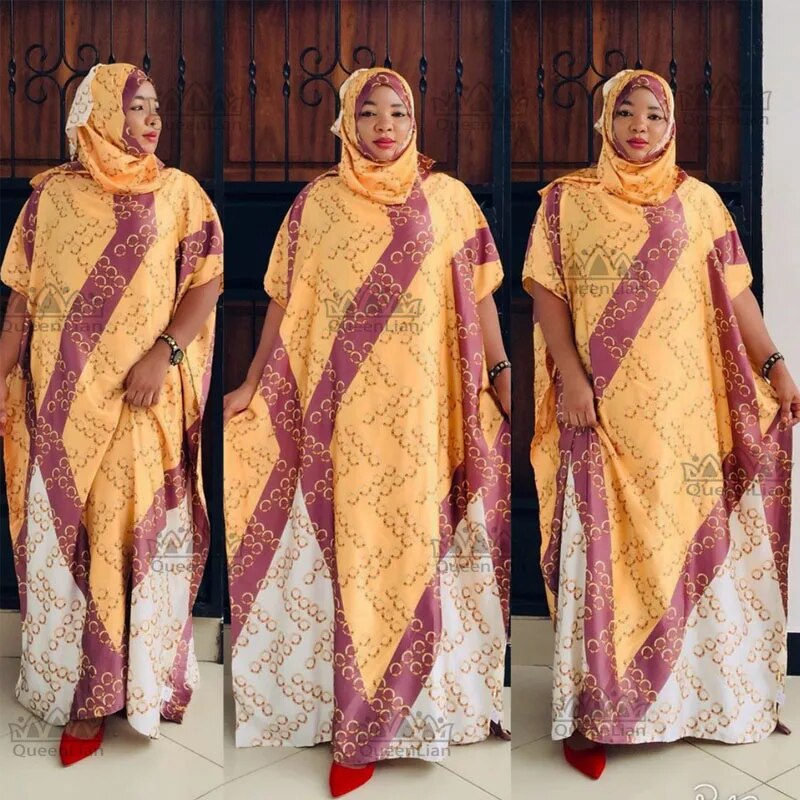 Length:150cm,Bust:190cm Free Size New Chiffon Super African Dashiki Traditio image 4