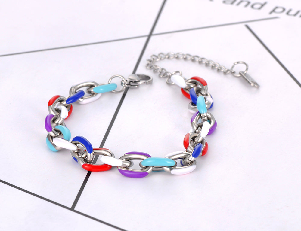 JeeMango Titanium Stainless Steel Chain & Link Bracelet Trendy 18k Gold Plated image 6