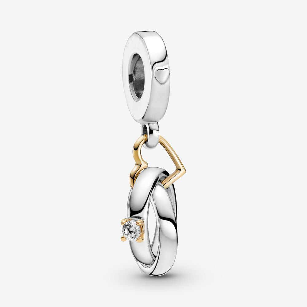 925 Sterling Silver Gold Color Family Tree Heart Crown Pendant Charm Fit Origin image 49