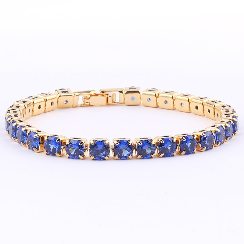 2022 New Rainbow Crystal Tennis Bracelets For Women Bracelet Set 18K Gold Silve image 4