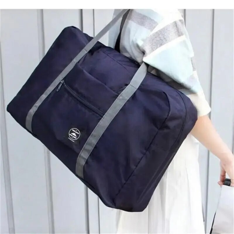 1Pc Red/Navy/Green Multifunctional Folding Travel Bag Single Shoulder Hand Lugg image 4