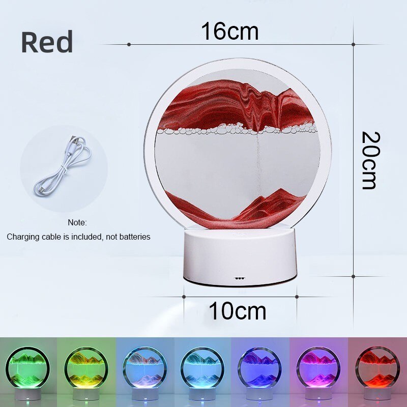 Sand Painting Table Lamp LED RGB Sandscape Lamp 3D Colorful Moving Sand image 2