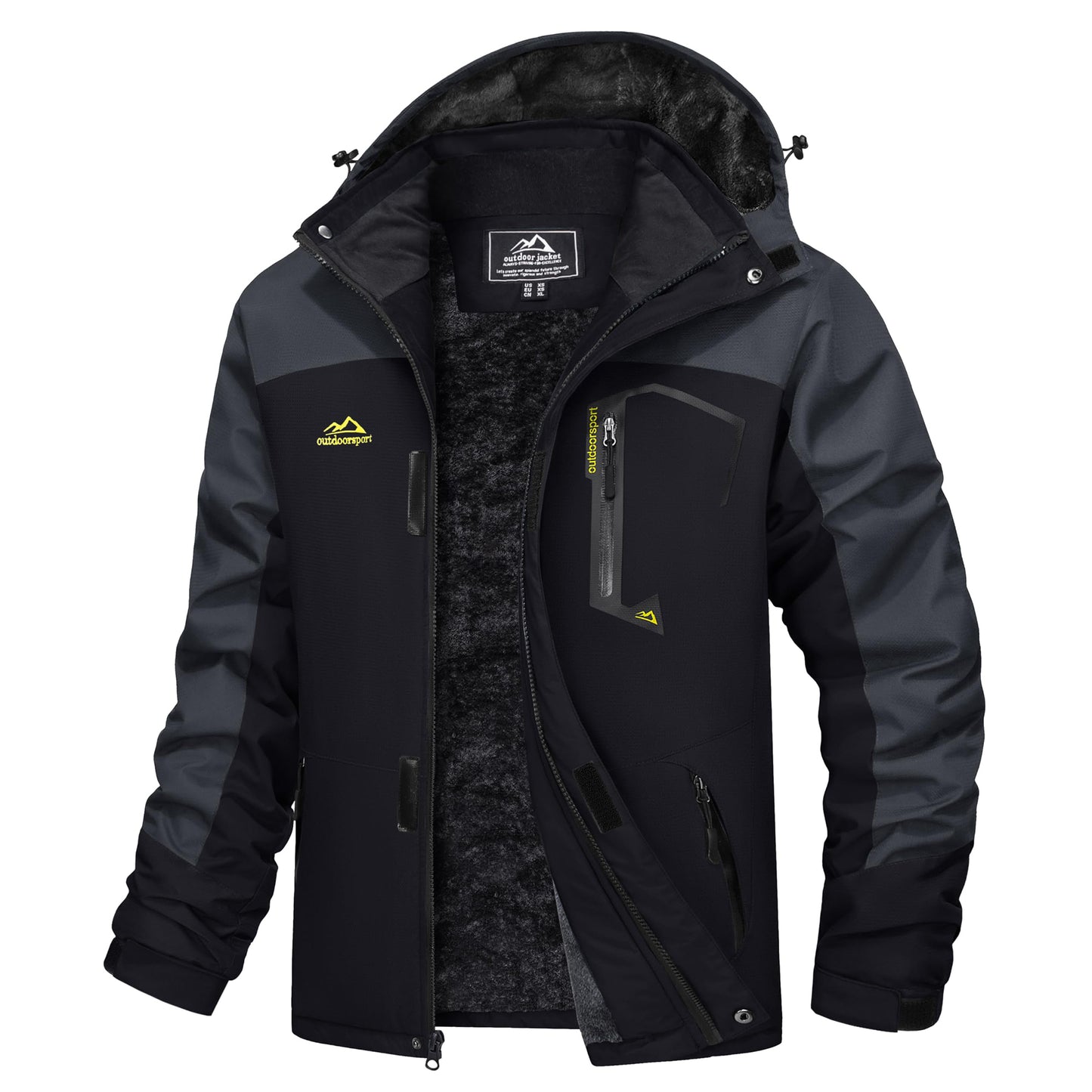 MAGCOMSEN Men's Hooded Fleece Ski Jacket Waterproof Thermal Thick Warm Parka Co image 12