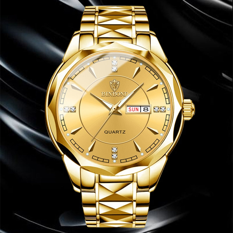 Fashion Luxury Gold Watch Men 2023 New Military Sport Quartz Wristwatch Calenda image 7