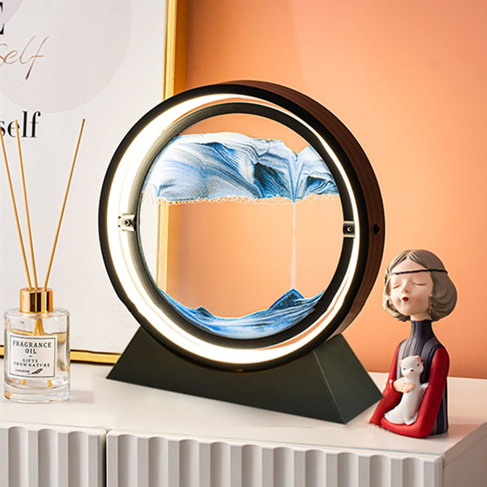 LED Table Lamp Moving 3D Sand Art Picture Deep Sandscape In Motion Display image 11