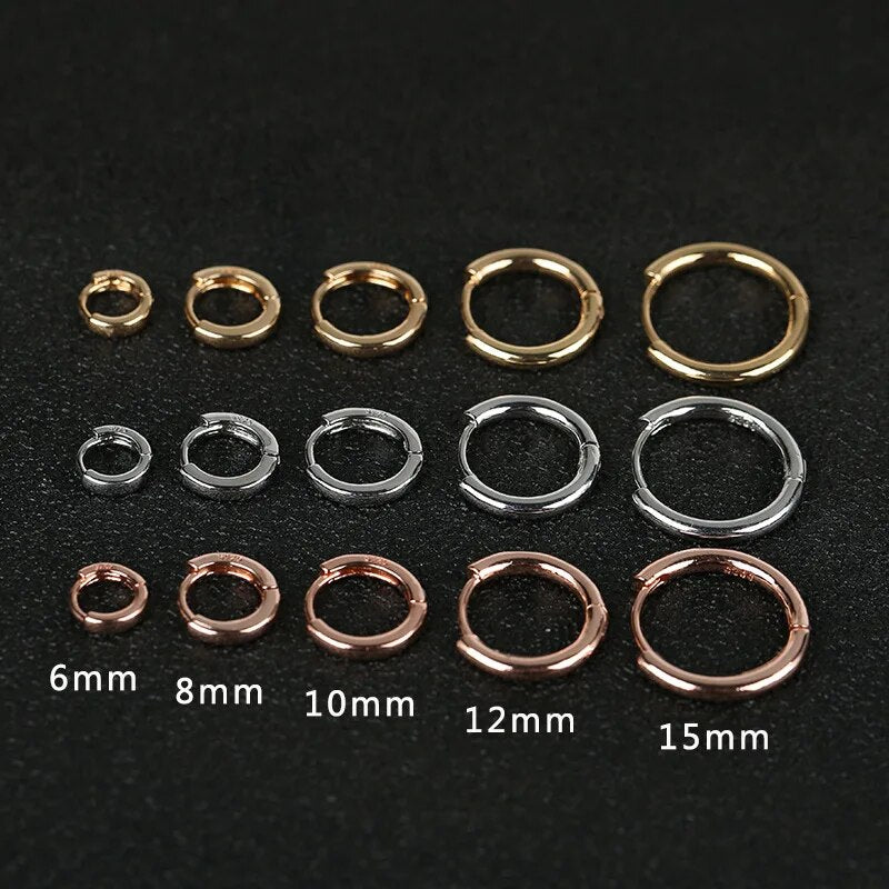 1Pair Single Minimal Gold Color Tiny Cartilage Hoop Earrings Stainless Steel Tr image 17