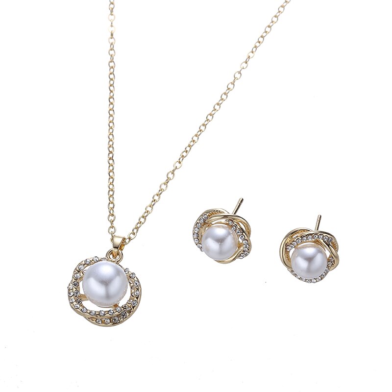 South Sea Shell Pearl Gold-Color Jewelry Sets for Women Cubic Zirconia Necklace image 5