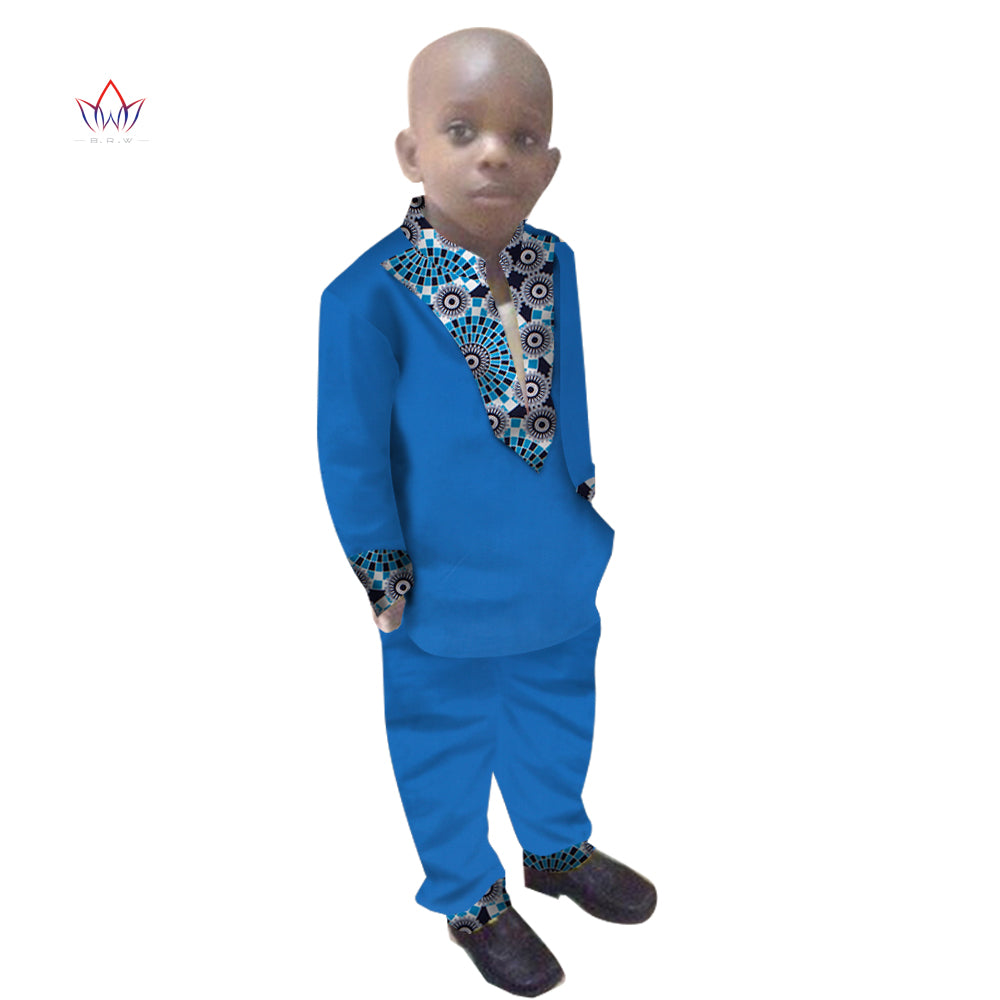 Boys Clothes African Dashiki Kids Clothing LongoingSleeves Plus Solid Color Lon image 14