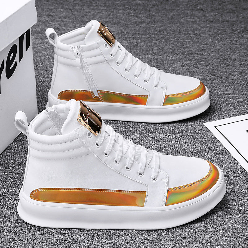 Spring and Autumn New Men Casual Shoes Non-slip Breathable Shoes Gold Sneaker H image 4