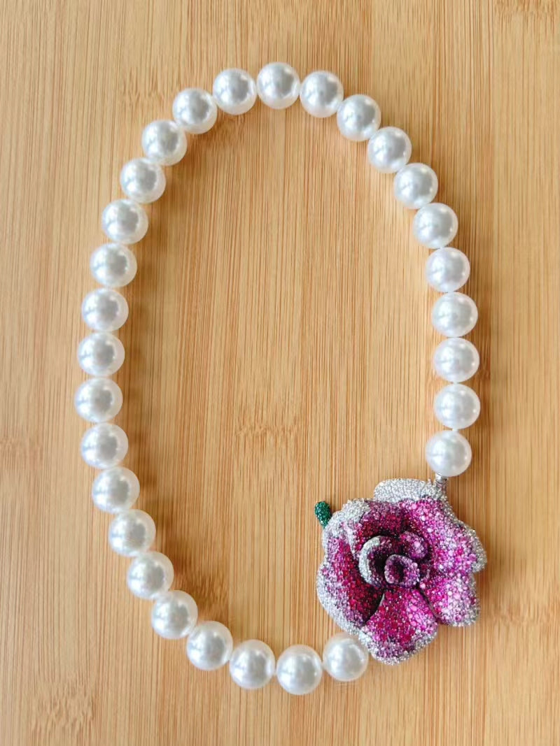 ZOCA Brands 925 sterling silver Plated K Gold Pearl Necklace Necklaces Woman Tr image 1