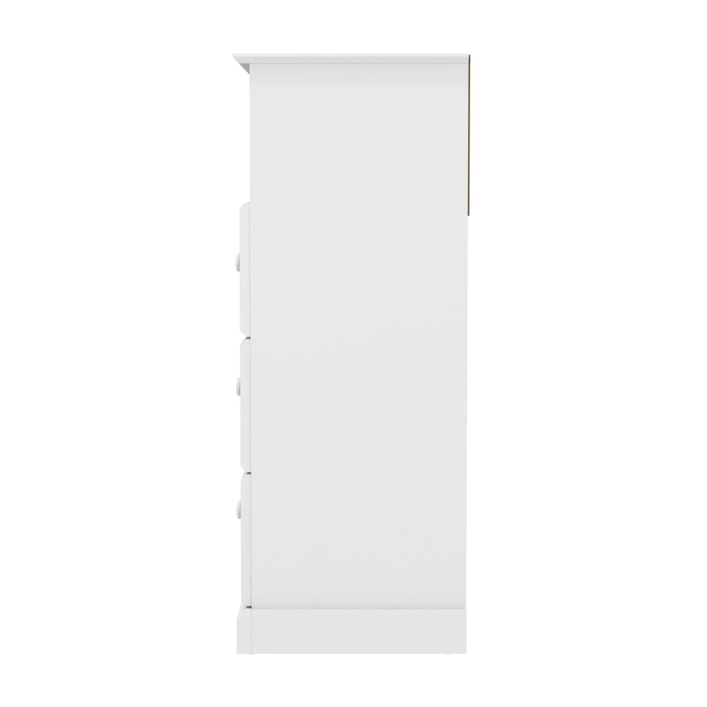 Campbell Wood 3-Drawer Kids Dresser with Storage Shelf, White,Durable and Stron image 2