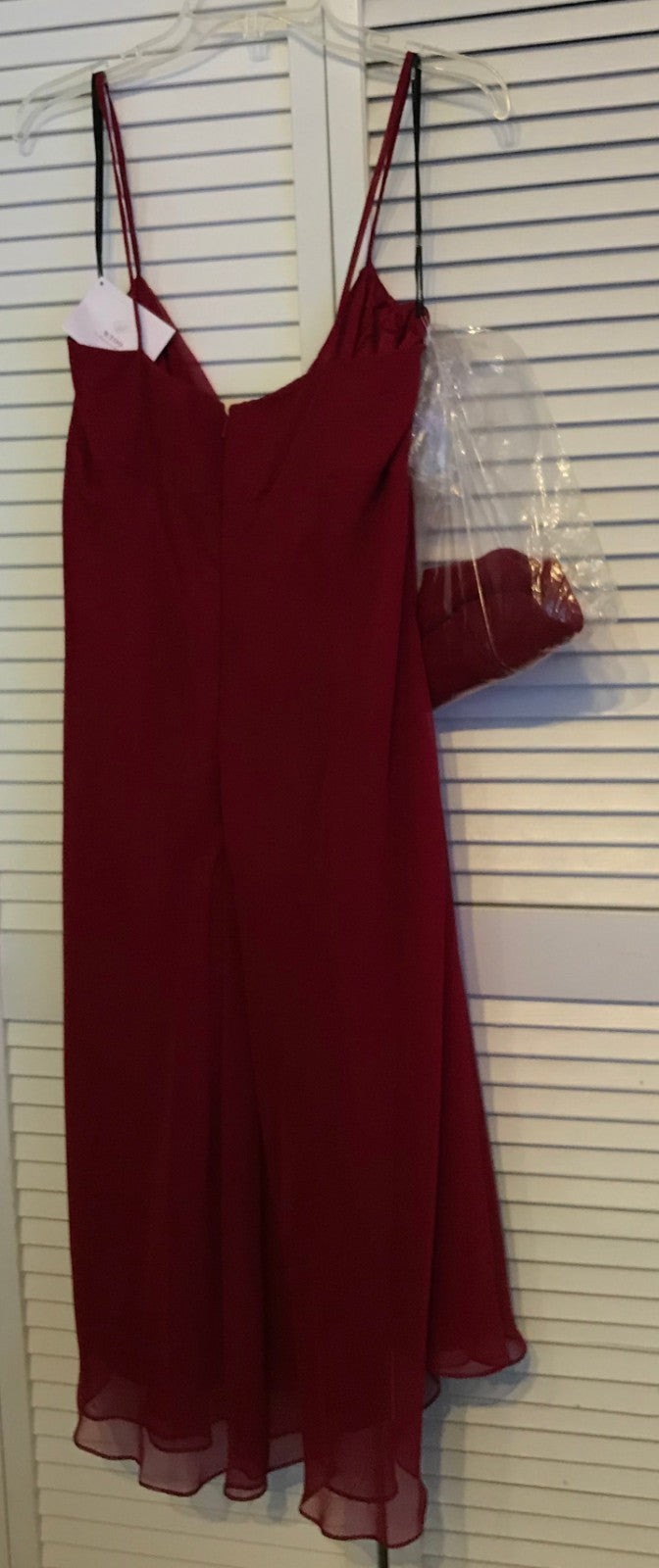 Watters & Watters Women Dress Chiffon Maroon Scarf Size 18 image 1