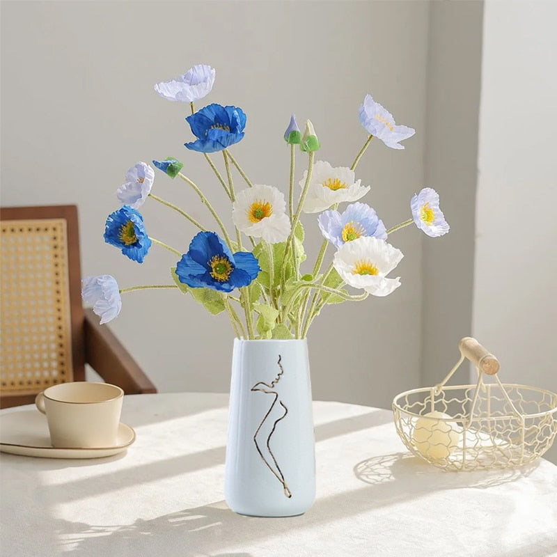 Modern Ceramic Vase Simplicity Abstract Gold Painted Vases Flower Arrangement A image 8