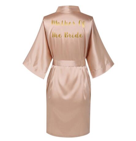 Rose Gold Satin Silk bride robe Wedding Robe Bridesmaid Bride Dressing Gown image 4