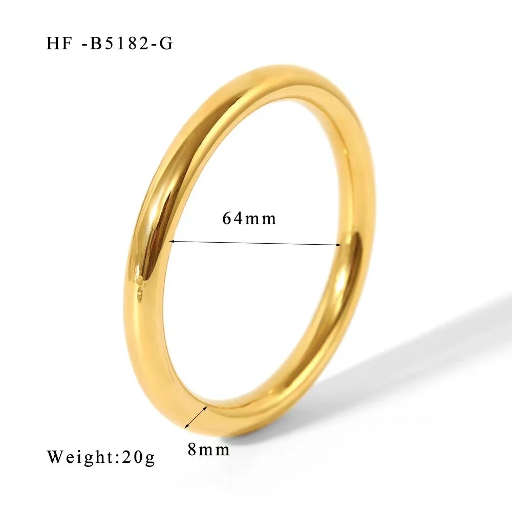 Waterproof Zirconia Cuff Bangles for Women Men 18k Gold Plated Stainless Steel image 21