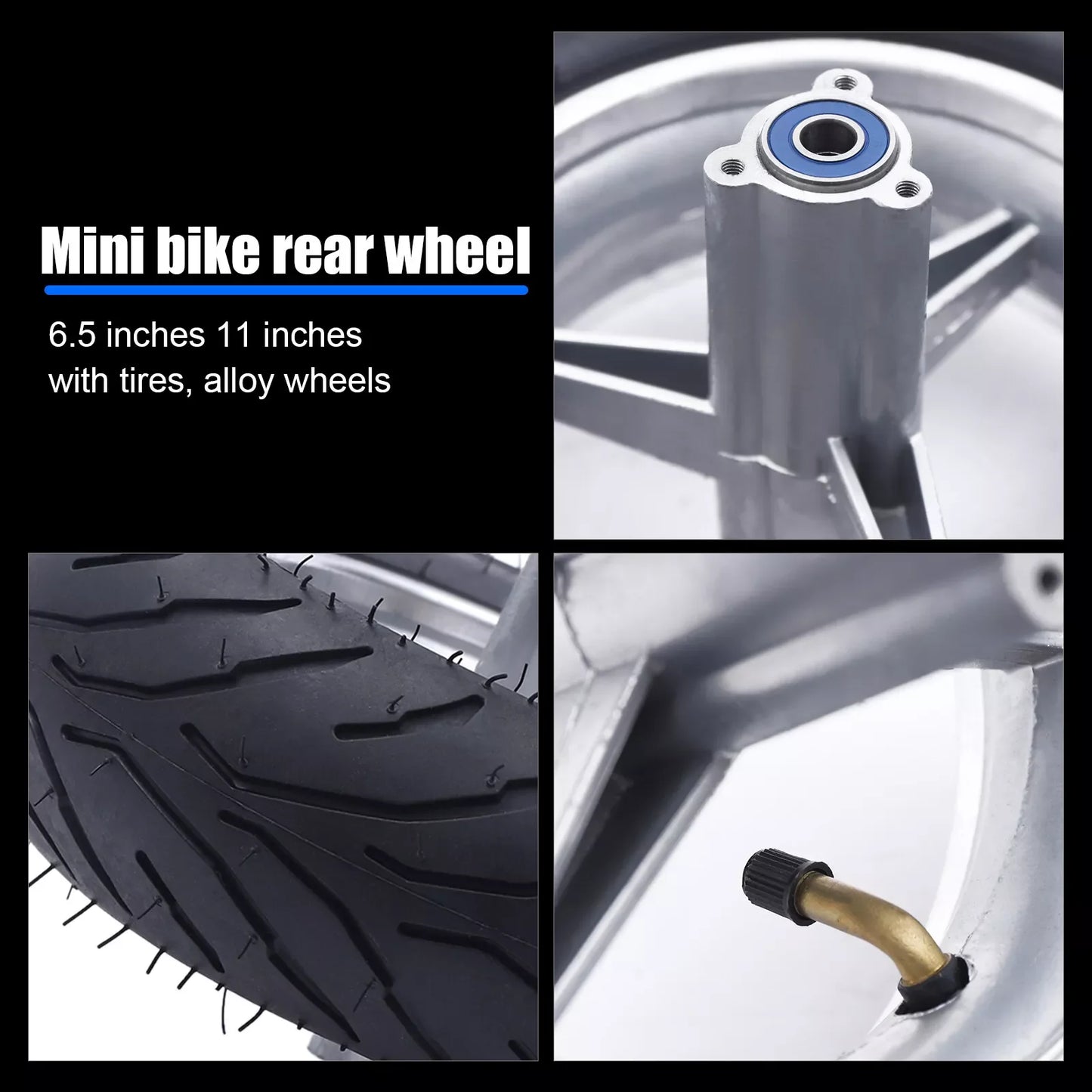 110/50-6.5 Rear Wheel Tyre Tire for 49cc 2 Stroke Mini Pocket Bike Motorcycle w image 3