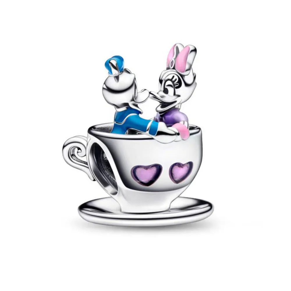 925 Silver Disney 100th Princess Pumpkin Cart Mickey Minnie Dumbo Charm Stitch image 4