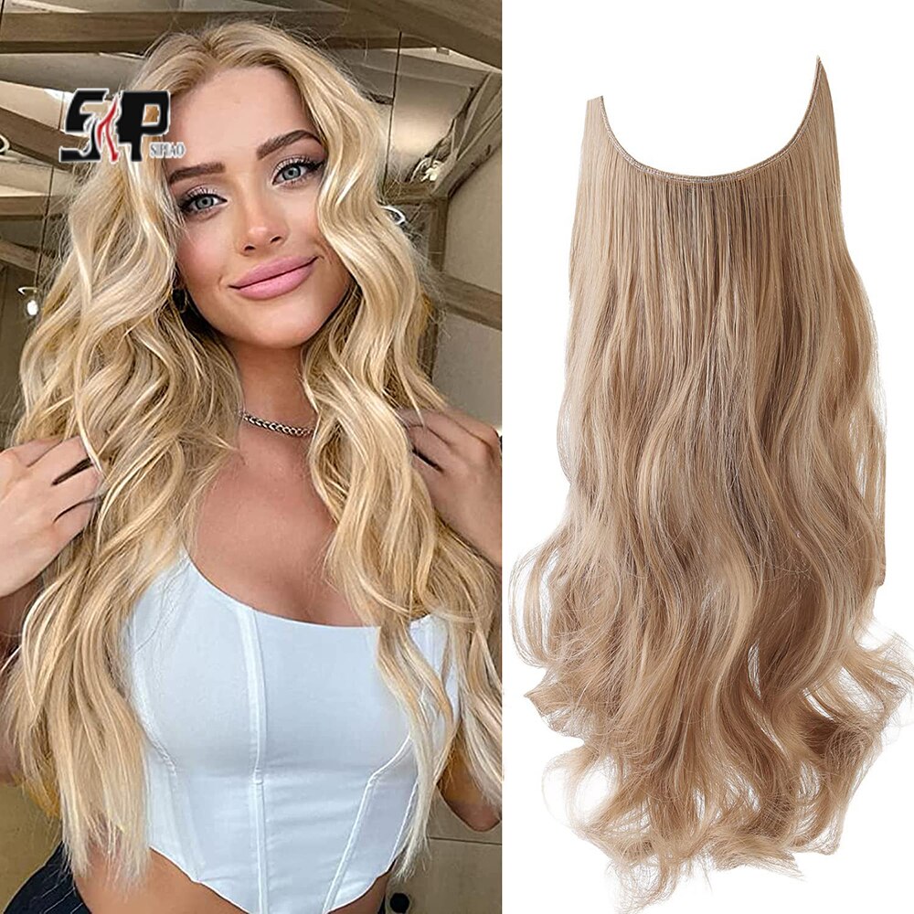 SP Highlights Hair Extensions Stealth Line Gold/Brown Adjustable Transparent He image 0