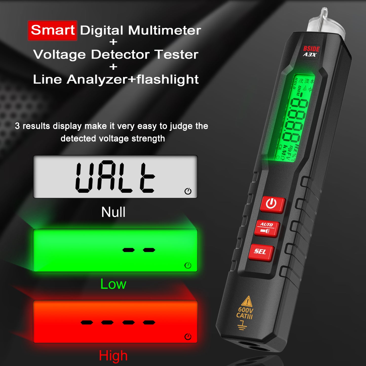 BSIDE Smart Digital Multimeter Pen Type Multitester True RMS Voltmeter DC AC Vo image 4