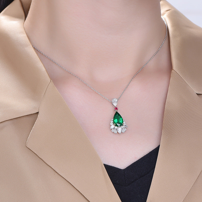 real 18 k gold Jewelry Necklace Women Original Solid 18k Sapphire Pendant Luxur image 3