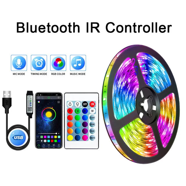 LED Strip Light WIFI Bluetooth Control 5050 RGB Led Lights Flexible Ribbon Luce image 3