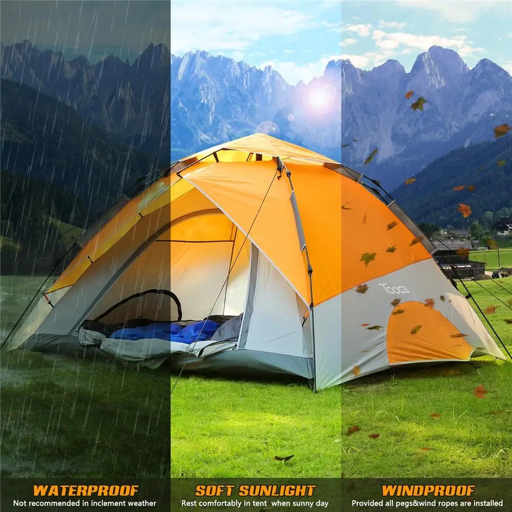 4 Person Automatic Camping Tents Family Outdoor Instant Setup Tent 4 Season Win image 6